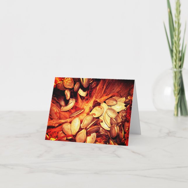 Hälsningskort Halloween Pumpkin Guts Kort (Framsida)