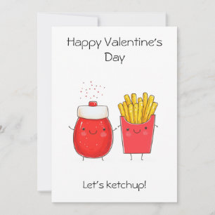 Hälsningskort - Ketchup! Cute Ketchup Fries Kort