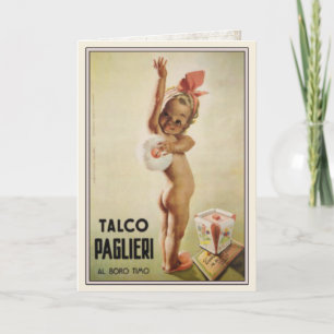 Hälsningskort med Cute Baby på Vintage annons Post Kort