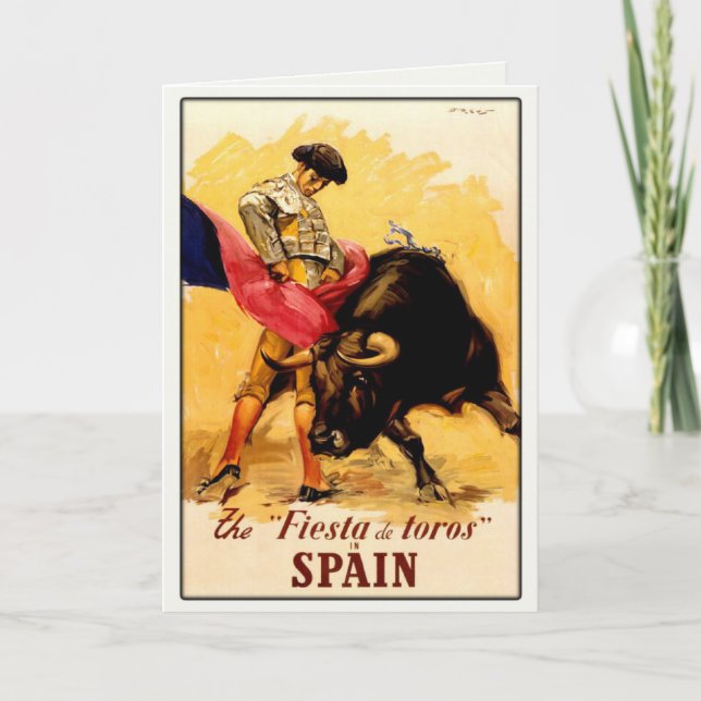Hälsningskort med spansk tjurfäktning Poster Kort (Framsida)