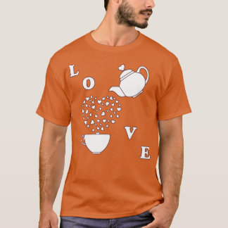 Hälsningskort Valentinex27s Tekanna kopp-hjärtan T Shirt