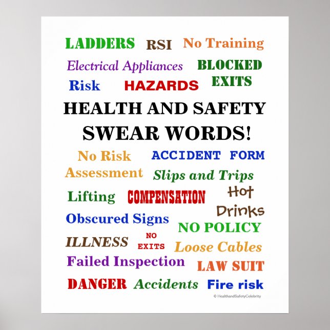 Hälso- och säkerhetssopar Ord - Äkta men funna Poster (Framsidan)