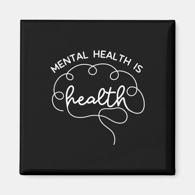 Hälso- och sjukvård Cute Brain Mental Health Aware Magnet (Framsidan)