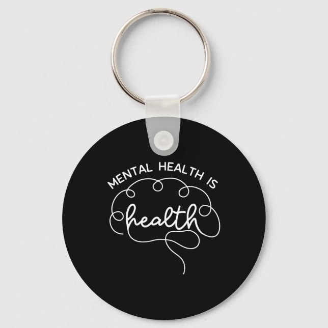 Hälso- och sjukvård Cute Brain Mental Health Aware Nyckelring (Framsida)