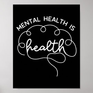 Hälso- och sjukvård Cute Brain Mental Health Aware Poster