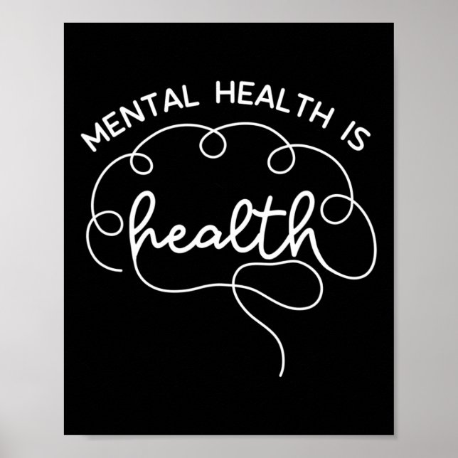Hälso- och sjukvård Cute Brain Mental Health Aware Poster (Framsidan)