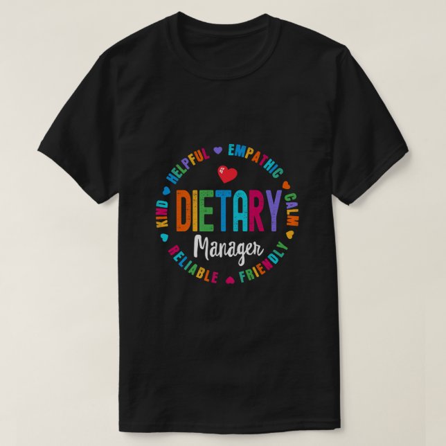 Hälso- och sjukvård i Dieti för dietthanteraren T Shirt (Design framsida)