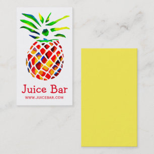 Hälso- och sjukvårdsdrycker av ananas från Juice P Visitkort