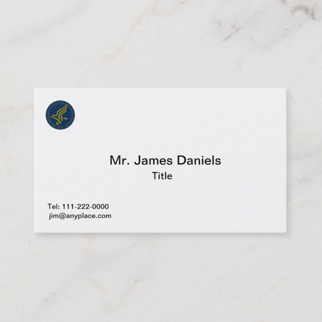 Hälso- och sjukvårdstjänster (HHS) Visitkort (Framsida)