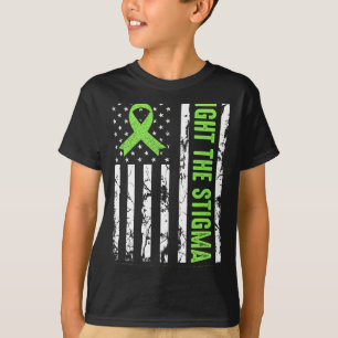 Hälsoflikar USA flagga Vi Bära Grönt Psykisk hälsa T Shirt