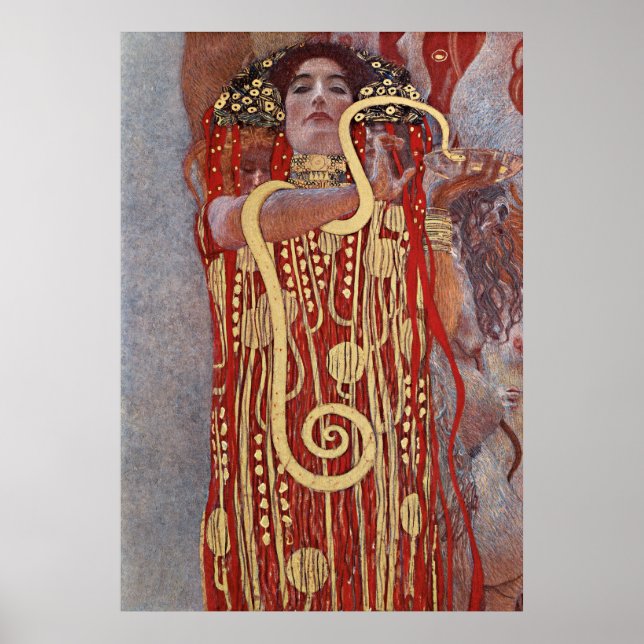Hälsogudinna, Hygieia (Salus), Gustav Klimt Poster (Framsidan)