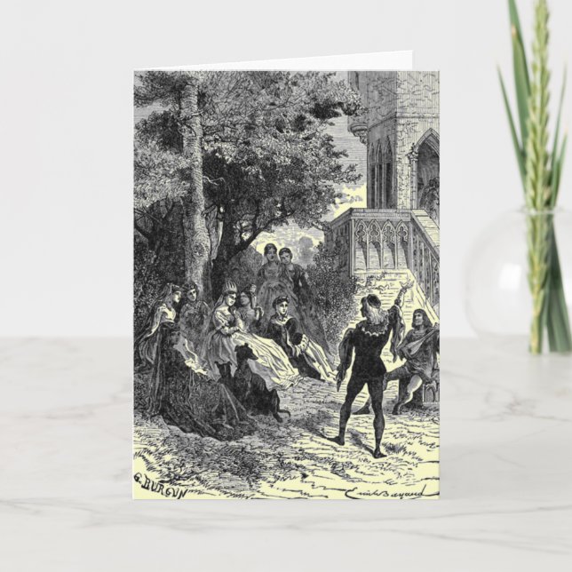 Hälsohälsningskort för medieval tid kort (Framsida)