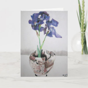 Hälsokort med "Lila Iris" av Amber Larsen Kort
