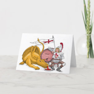 Hälsokort - Saint George och Dragon Tack Kort