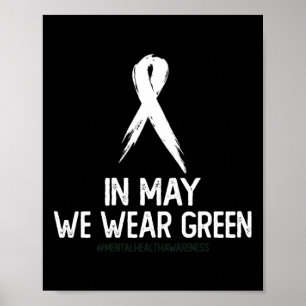 Hälsomedvetenhet Månad i maj Bära Grönt Poster