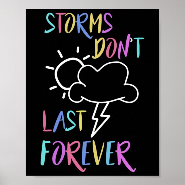 Hälsomedvetenhet Regnbåge Offertstorms håller inte Poster (Framsidan)