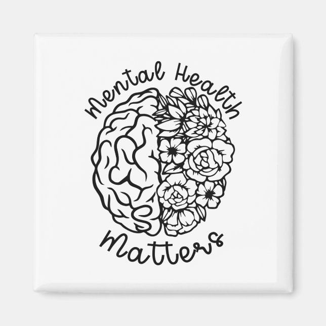 Hälsoproblem Blommor Human Brain Illn Magnet (Framsidan)