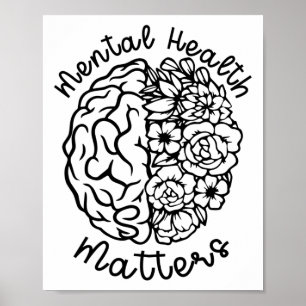 Hälsoproblem Blommor Human Brain Illn Poster