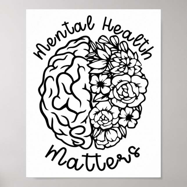 Hälsoproblem Blommor Human Brain Illn Poster (Framsidan)