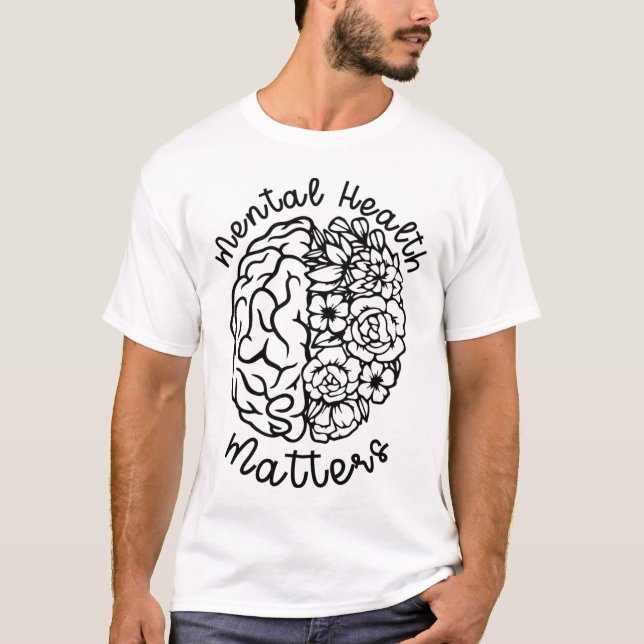 Hälsoproblem Blommor Human Brain Illn T Shirt (Framsida)