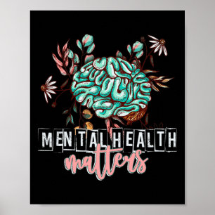 Hälsoproblem Blommor Mind Brain Self Care Awaren Poster
