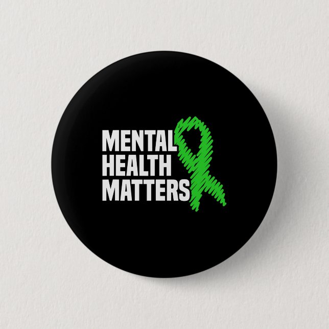Hälsoproblem Grönt Band Mental Health Awarene Knapp (Framsida)