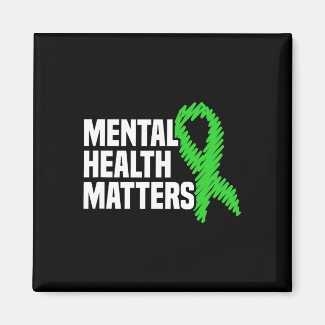 Hälsoproblem Grönt Band Mental Health Awarene Magnet (Framsidan)