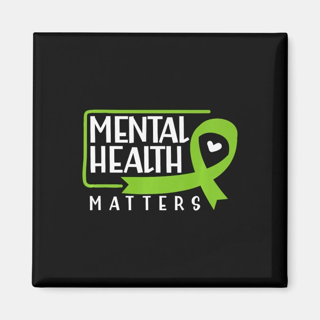 Hälsoproblem Grönt Band Mental Health Awarene Magnet (Framsidan)