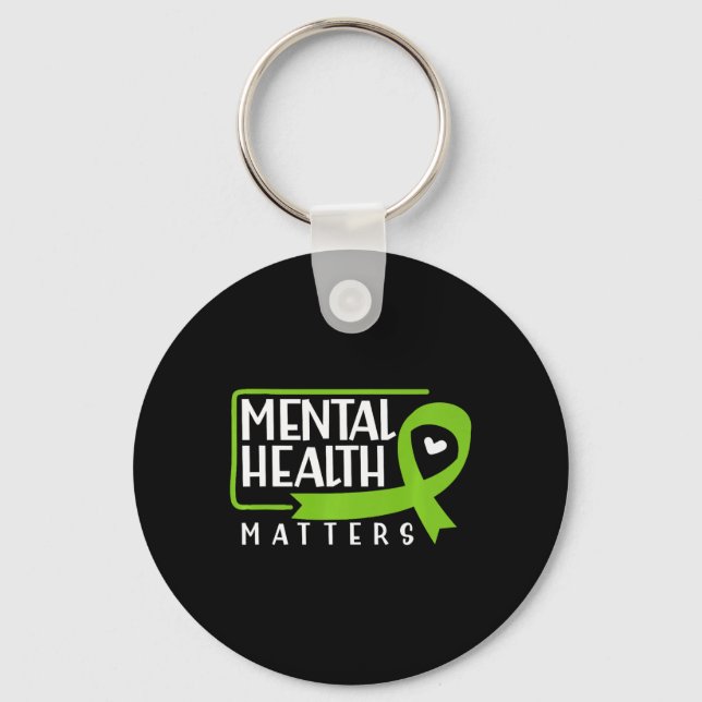 Hälsoproblem Grönt Band Mental Health Awarene Nyckelring (Framsida)