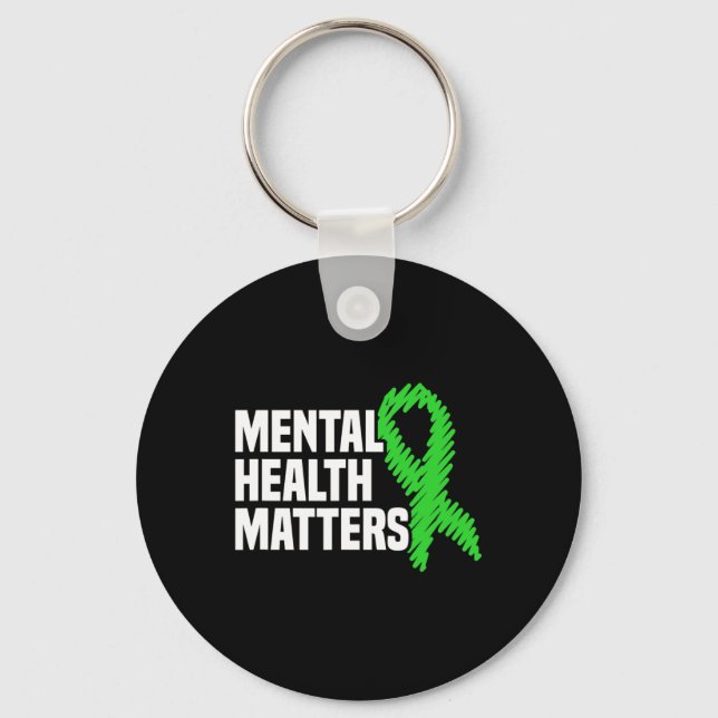 Hälsoproblem Grönt Band Mental Health Awarene Nyckelring (Framsida)