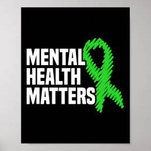 Hälsoproblem Grönt Band Mental Health Awarene Poster