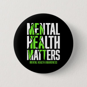 Hälsoproblem Grönt Ribon Mental Health Awarenes Knapp