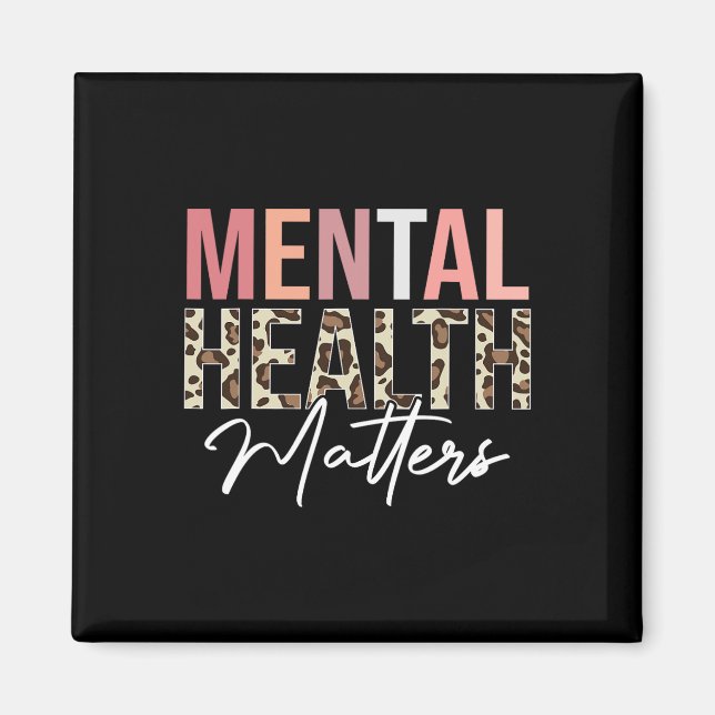 Hälsoproblem Leopard Human Mental Health Awaren Magnet (Framsidan)