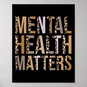 Hälsoproblem Leopard Skriv ut Mon för psykisk medv Poster