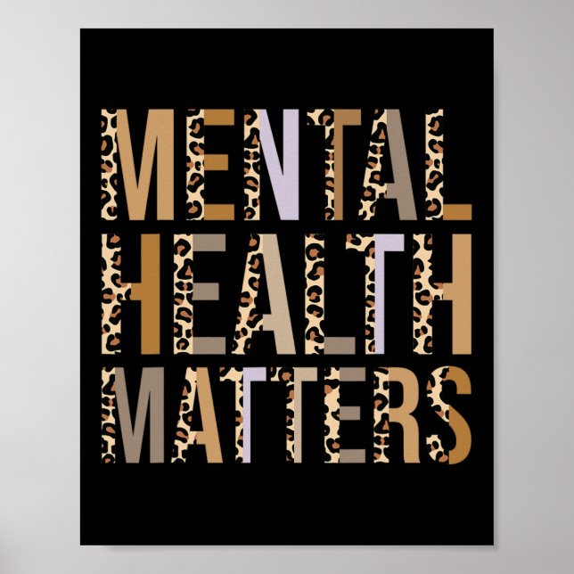Hälsoproblem Leopard Skriv ut Mon för psykisk medv Poster (Framsidan)
