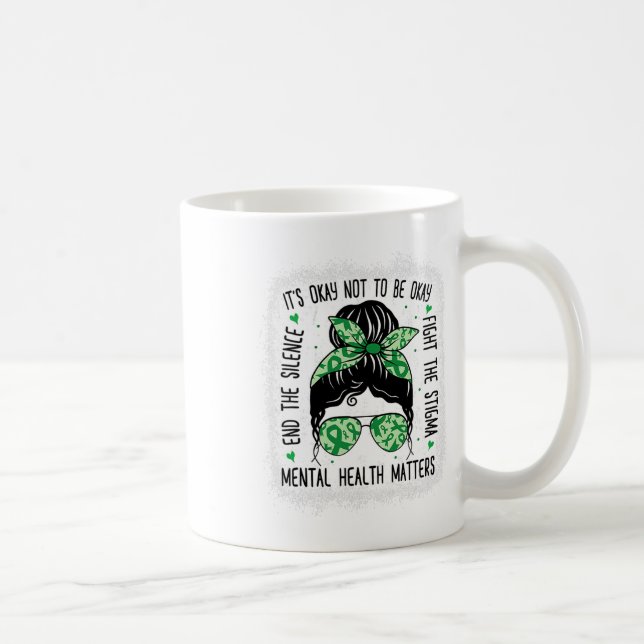 Hälsoproblem Messy Bun Mental Health Awareness Kaffemugg (Höger)
