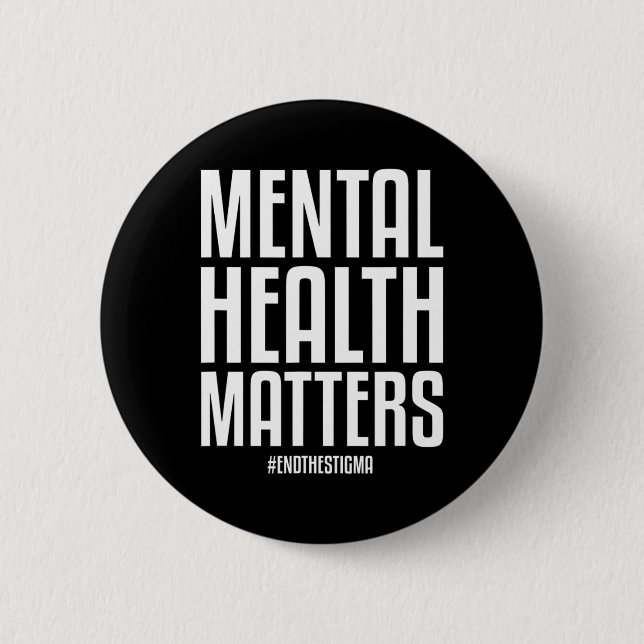 Hälsoproblem Stigma Mental Health Medveten Knapp (Framsida)