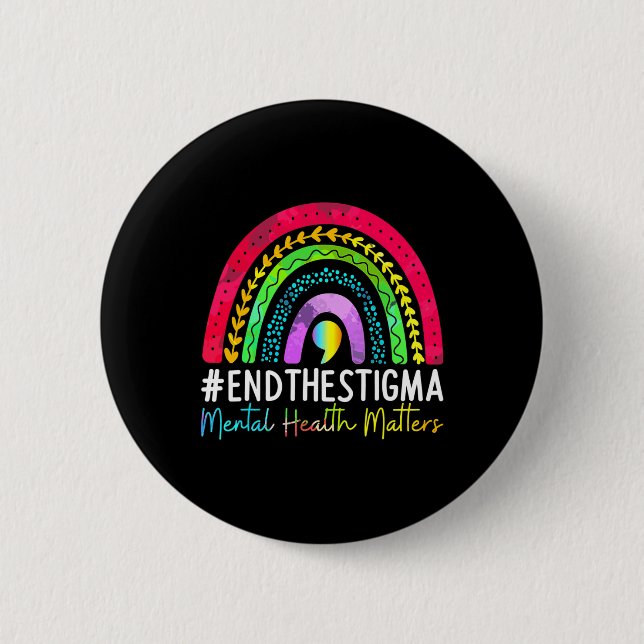 Hälsoproblem Stigma Rainbow Boho Knapp (Framsida)