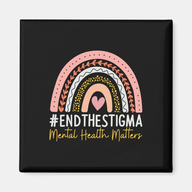 Hälsoproblem Stigma Rainbow Boho Magnet (Framsidan)