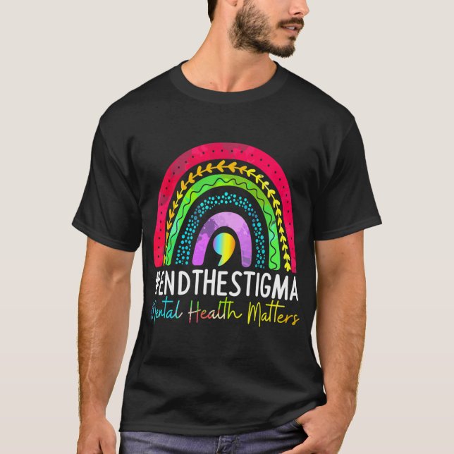 Hälsoproblem Stigma Rainbow Boho T Shirt (Framsida)