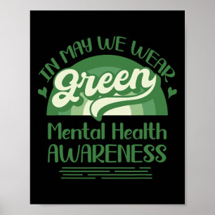 Hälsoproblem Vi Bära Grönt psykisk Poster