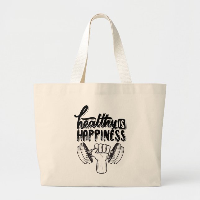hälsosam är gym motivation design jumbo tygkasse (Framsidan)