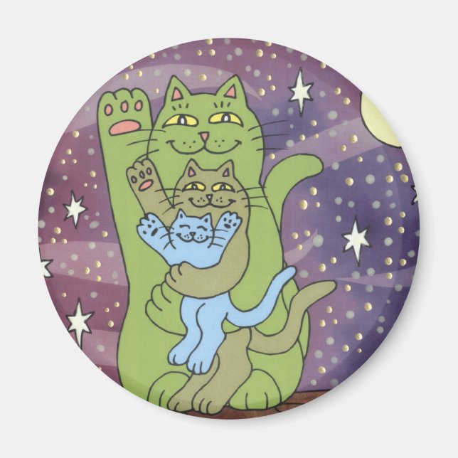 Hälsosam, Förmögen och visshet på höstnatt Magnet (Framsidan)