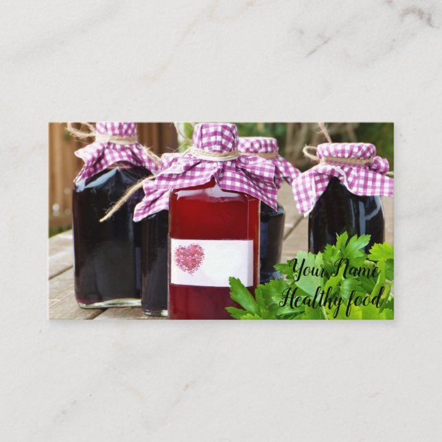 Hälsosam mat visitkort (Framsida)