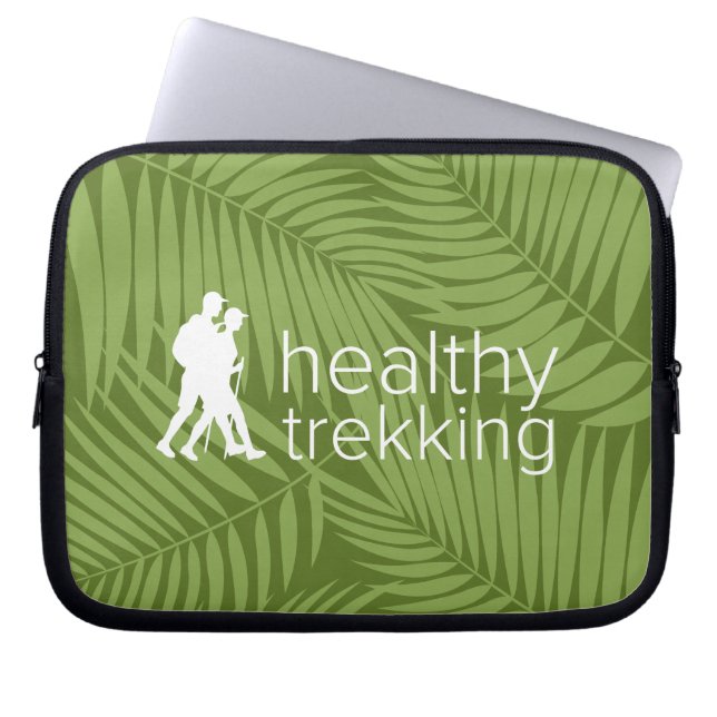 Hälsosam Trekking Grönt Handflatan Logotyp Blöt Ko Laptop Sleeve (Framsidan)