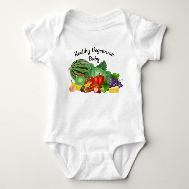 Hälsosam vegetarisk babykroppströja t shirt (Framsida)