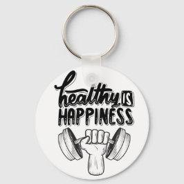 hälsosamt är lycklig gym motivation design nyckelring