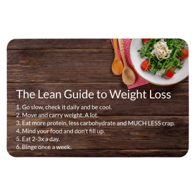 Hälsosamt liv: Lean Guide to Weight Loss Loss Slos Magnet (Horisontell)