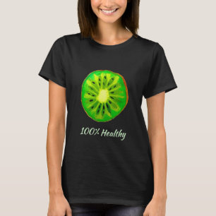 Hälsoslogan för popkonst citrus Kiwi-frukt T Shirt