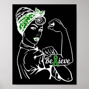 Hälsoupplysningsmånad Kvinna Grön banderoll Tro Poster
